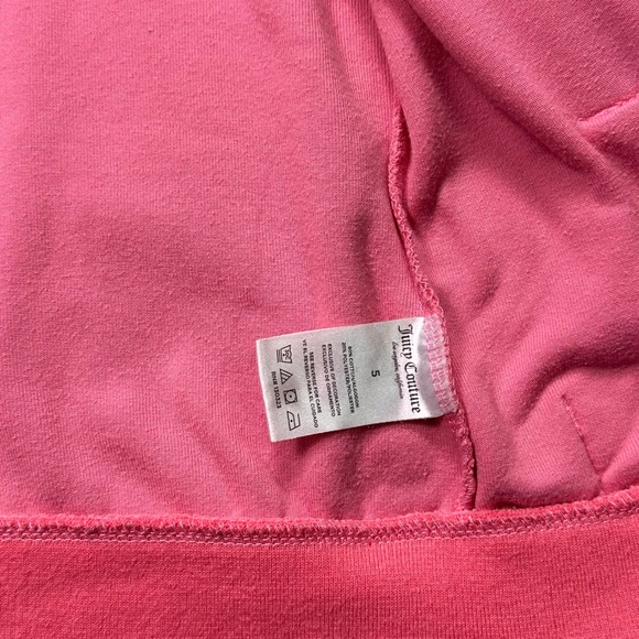 Juicy Couture Girls Size S Pink Terry Hoodie Gold‎ Sparkle Trim Y2K  Glam - Picture 10 of 10